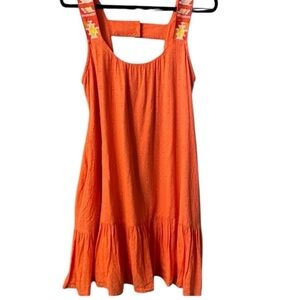 Anthropologie Orange Sleeveless Mini Dress New without tag size XS cotton pocket